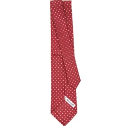 CRAVATTA SARTORIALE CLASSICA IN SETA BORDEAUX Microfantasia fiore
