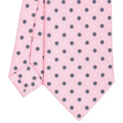 CRAVATTA SARTORIALE CLASSICA IN SETA ROSA Microfantasia fiore