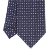 CRAVATTA SARTORIALE CLASSICA IN SETA BLU SCURO Microfantasia fiore