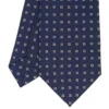 CRAVATTA SARTORIALE CLASSICA IN SETA BLU SCURO Microfantasia fiore