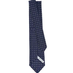 CRAVATTA SARTORIALE CLASSICA IN SETA BLU SCURO Microfantasia fiore