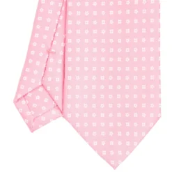 CRAVATTA SARTORIALE CLASSICA IN SETA ROSA Microfantasia fiore