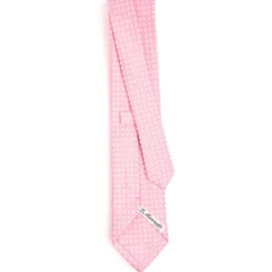 CRAVATTA SARTORIALE CLASSICA IN SETA ROSA Microfantasia fiore