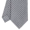 CRAVATTA SARTORIALE CLASSICA IN SETA GRIGIO SCURO Microfantasia fiore