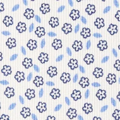 CRAVATTA SARTORIALE CLASSICA IN SETA BIANCA Microfantasia fiore