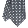CRAVATTA SARTORIALE CLASSICA IN SETA GRIGIO SCURO Microfantasia fiore