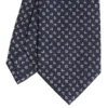 CRAVATTA SARTORIALE CLASSICA IN SETA BLU SCURO Microfantasia fiore