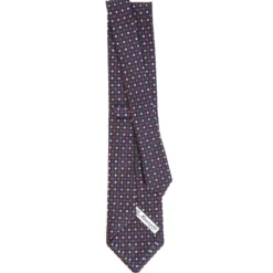 CRAVATTA SARTORIALE CLASSICA IN SETA BLU SCURO Microfantasia fiore