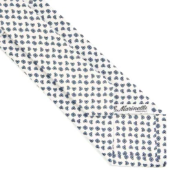 CRAVATTA SARTORIALE CLASSICA IN SETA BIANCA Microfantasia fiore