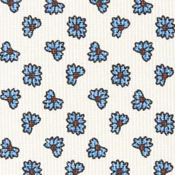 CRAVATTA SARTORIALE CLASSICA IN SETA BIANCA Microfantasia fiore
