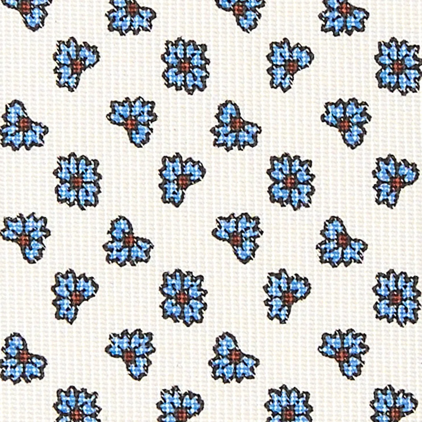CRAVATTA SARTORIALE CLASSICA IN SETA BIANCA Microfantasia fiore