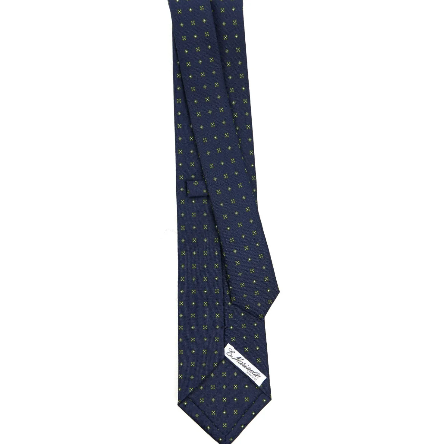 CRAVATTA SARTORIALE CLASSICA IN SETA BLU SCURO Microfantasia fiore