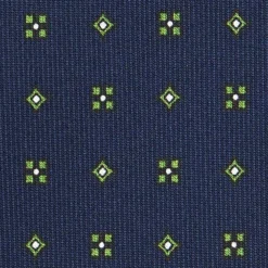 CRAVATTA SARTORIALE CLASSICA IN SETA BLU SCURO Microfantasia fiore