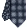 CRAVATTA SARTORIALE CLASSICA IN SETA BLU SCURO Microfantasia fiore