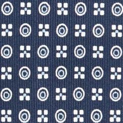CRAVATTA SARTORIALE CLASSICA IN SETA BLU SCURO Microfantasia fiore