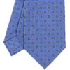 CRAVATTA SARTORIALE CLASSICA IN SETA AZZURRO POLVERE Microfantasia fiore