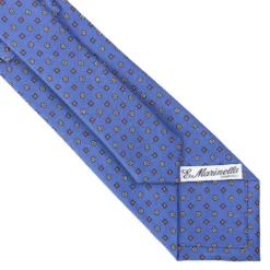 CRAVATTA SARTORIALE CLASSICA IN SETA AZZURRO POLVERE Microfantasia fiore