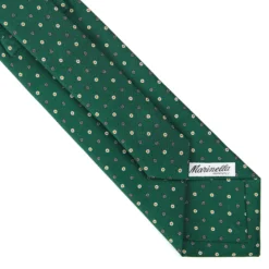 CRAVATTA SARTORIALE CLASSICA IN SETA VERDE OLIVA Microfantasia fiore