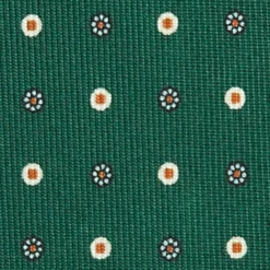 CRAVATTA SARTORIALE CLASSICA IN SETA VERDE OLIVA Microfantasia fiore