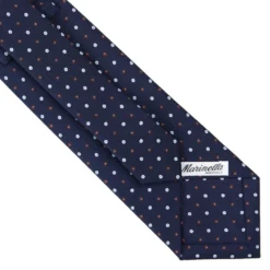 CRAVATTA SARTORIALE CLASSICA IN SETA BLU SCURO Microfantasia fiore