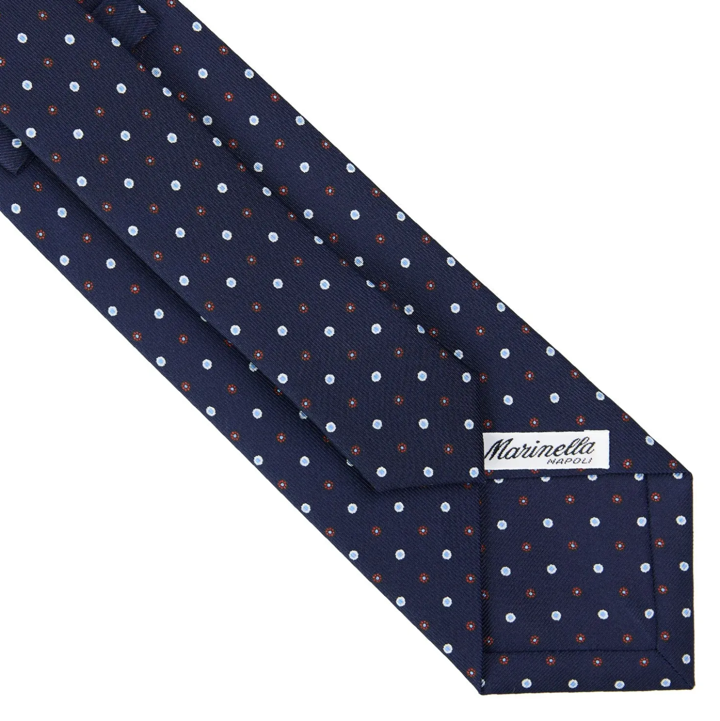 CRAVATTA SARTORIALE CLASSICA IN SETA BLU SCURO Microfantasia fiore