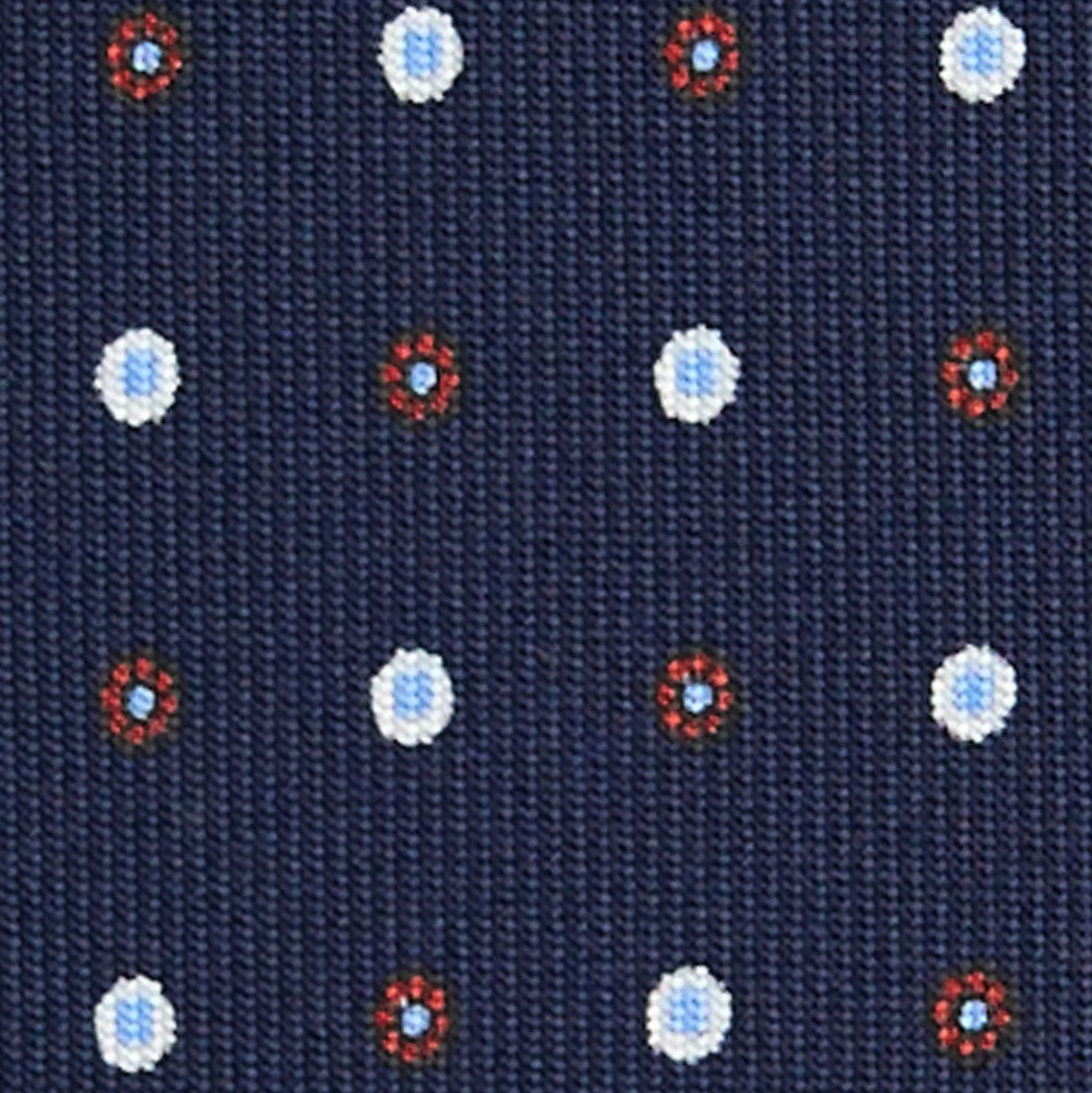 CRAVATTA SARTORIALE CLASSICA IN SETA BLU SCURO Microfantasia fiore