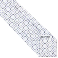 CRAVATTA SARTORIALE CLASSICA IN SETA BIANCA Microfantasia fiore