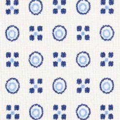 CRAVATTA SARTORIALE CLASSICA IN SETA BIANCA Microfantasia fiore