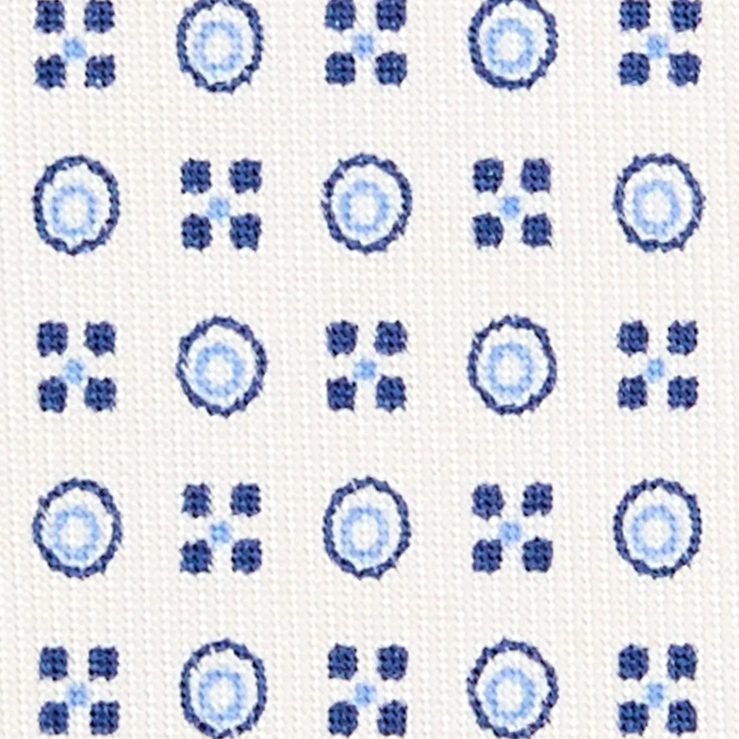 CRAVATTA SARTORIALE CLASSICA IN SETA BIANCA Microfantasia fiore