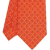 CRAVATTA SARTORIALE CLASSICA IN SETA ARANCIONE Microfantasia fiore