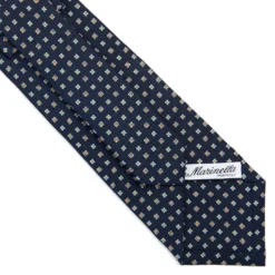 CRAVATTA SARTORIALE CLASSICA IN SETA BLU SCURO Microfantasia fiore