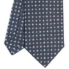 CRAVATTA SARTORIALE CLASSICA IN SETA GRIGIO SCURO Microfantasia fiore