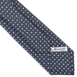 CRAVATTA SARTORIALE CLASSICA IN SETA GRIGIO SCURO Microfantasia fiore