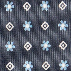 CRAVATTA SARTORIALE CLASSICA IN SETA GRIGIO SCURO Microfantasia fiore
