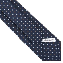 CRAVATTA SARTORIALE CLASSICA IN SETA BLU SCURO Microfantasia fiore
