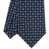 CRAVATTA SARTORIALE CLASSICA IN SETA BLU SCURO Microfantasia fiore