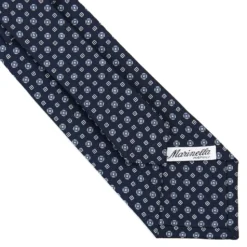 CRAVATTA SARTORIALE CLASSICA IN SETA BLU SCURO Microfantasia fiore