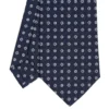 CRAVATTA SARTORIALE CLASSICA IN SETA BLU SCURO Microfantasia fiore
