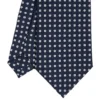 CRAVATTA SARTORIALE CLASSICA IN SETA BLU SCURO Microfantasia fiore