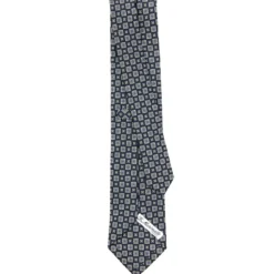 CRAVATTA SARTORIALE CLASSICA IN SETA BLU SCURO Microfantasia fiore