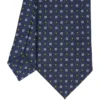 CRAVATTA SARTORIALE CLASSICA IN SETA BLU SCURO Microfantasia fiore
