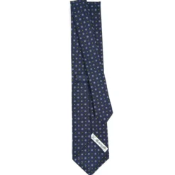 CRAVATTA SARTORIALE CLASSICA IN SETA BLU SCURO Microfantasia fiore