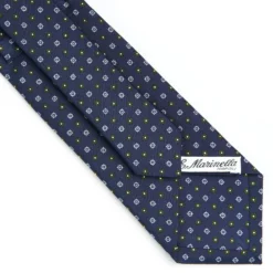 CRAVATTA SARTORIALE CLASSICA IN SETA BLU SCURO Microfantasia fiore