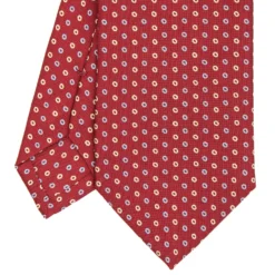 CRAVATTA SARTORIALE CLASSICA IN SETA BORDEAUX Macrofantasia fiore