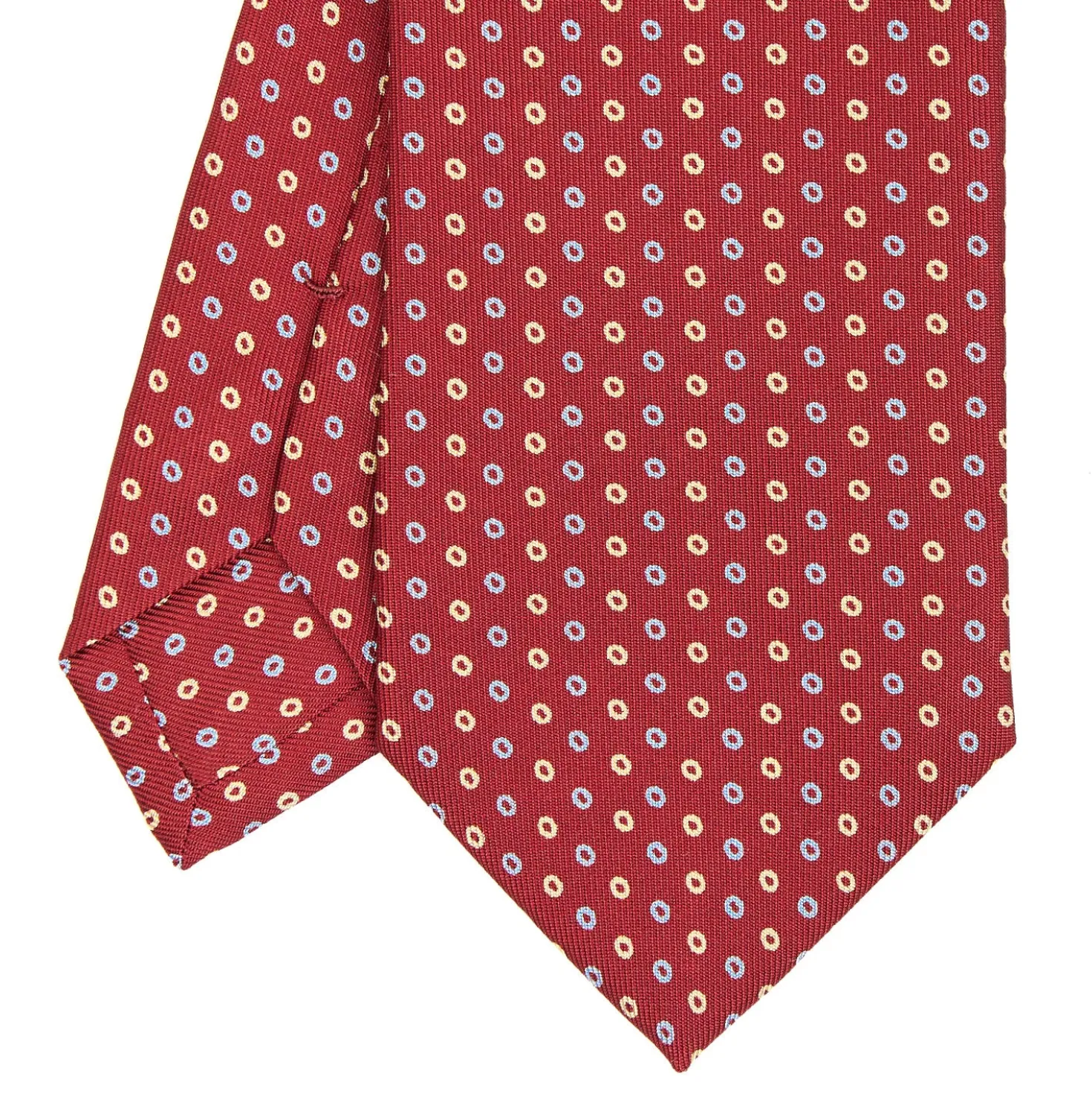 CRAVATTA SARTORIALE CLASSICA IN SETA BORDEAUX Macrofantasia fiore