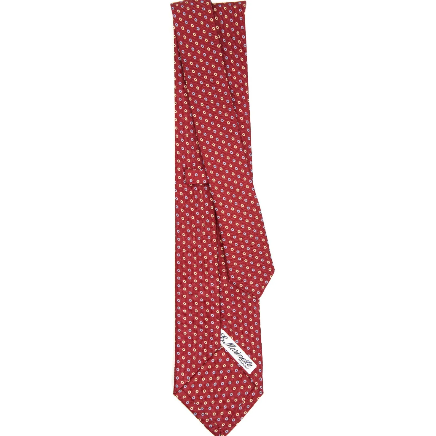 CRAVATTA SARTORIALE CLASSICA IN SETA BORDEAUX Macrofantasia fiore