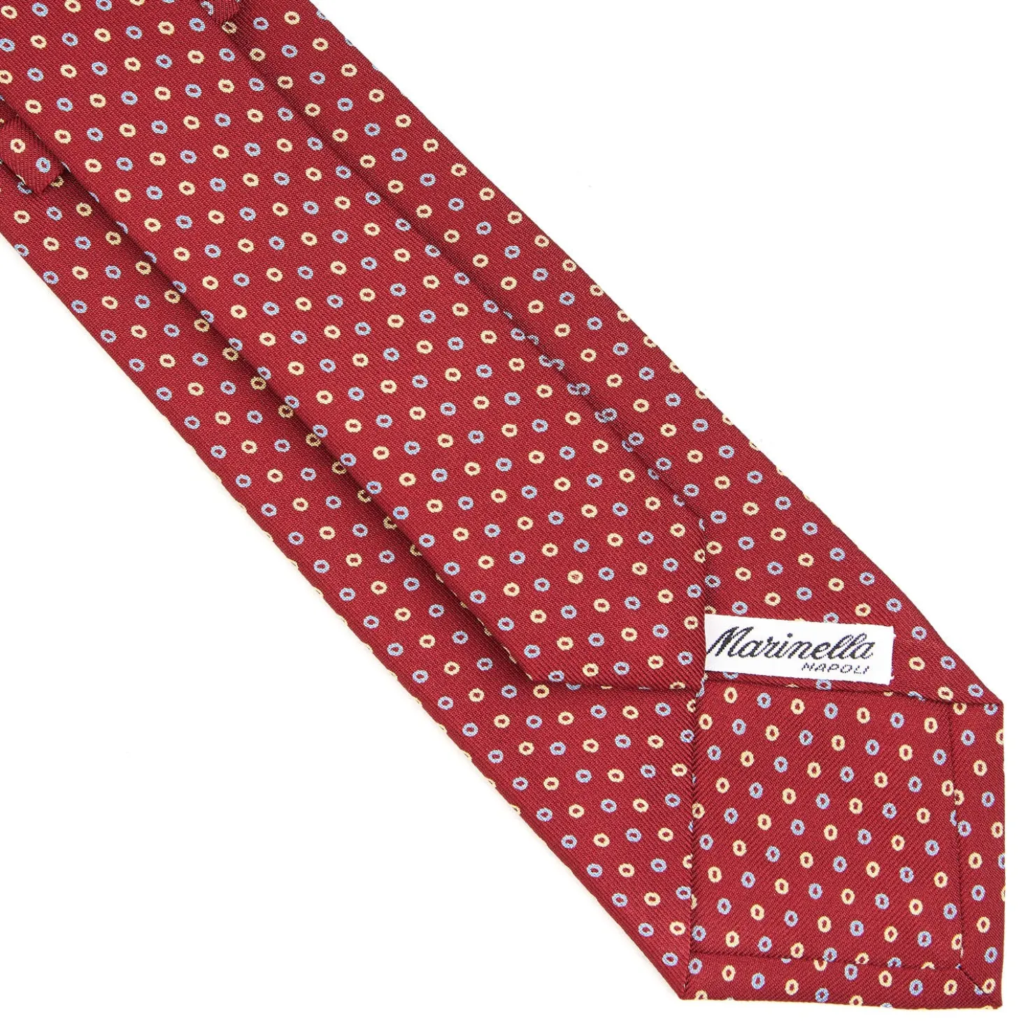 CRAVATTA SARTORIALE CLASSICA IN SETA BORDEAUX Macrofantasia fiore
