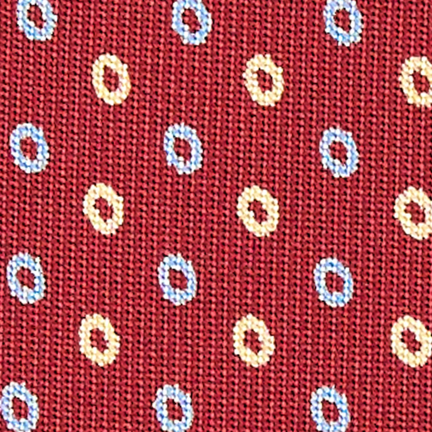 CRAVATTA SARTORIALE CLASSICA IN SETA BORDEAUX Macrofantasia fiore
