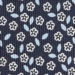 CRAVATTA SARTORIALE CLASSICA IN SETA BLU SCURO Microfantasia fiore