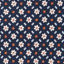 CRAVATTA SARTORIALE CLASSICA IN SETA BLU SCURO Microfantasia